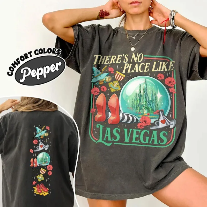 The Wonderful Wizard Shirt, No Place Like Las Vegas Graphic Tee, Yellow Brick Road Inspired Shirt, Classic Literature Fan Gift