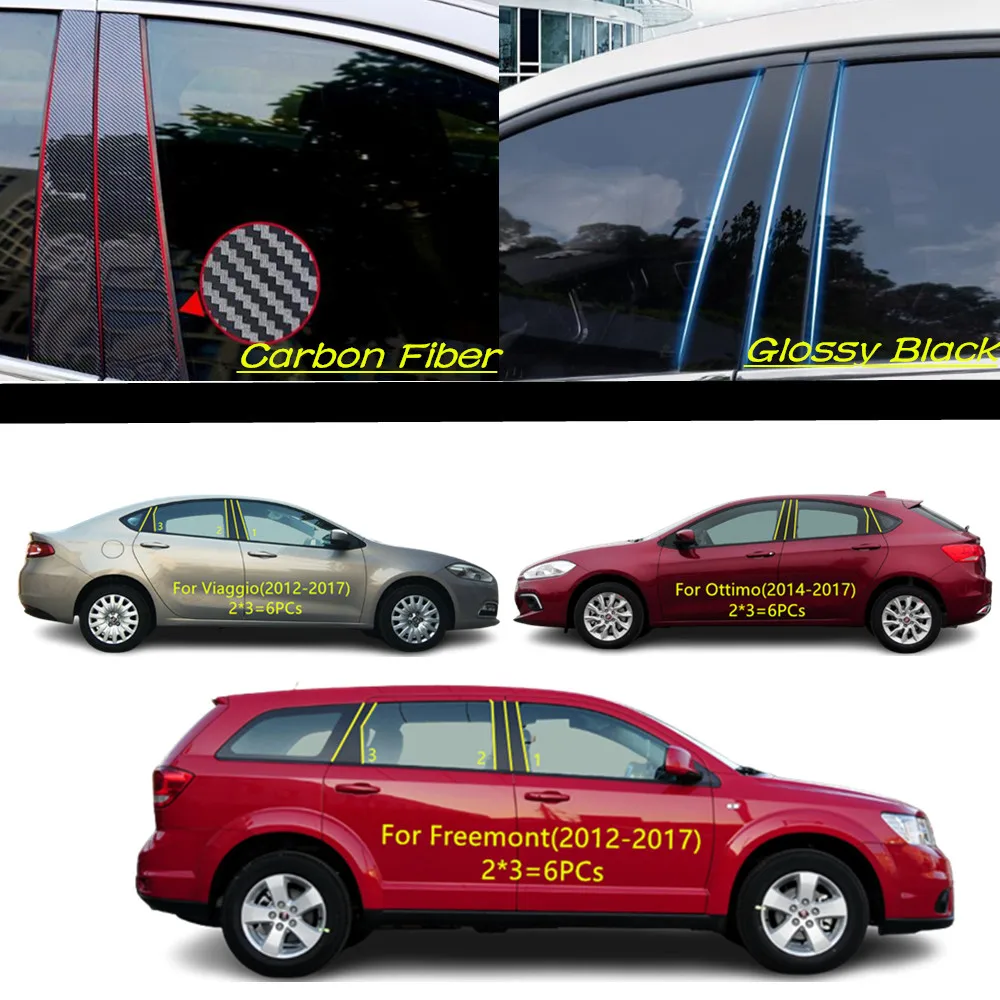 

Car PC Material Pillar Post Cover Door Trim Window Molding Sticker Plate For Fiat Viaggio Ottimo Freemont 2011 2012 2013-2017