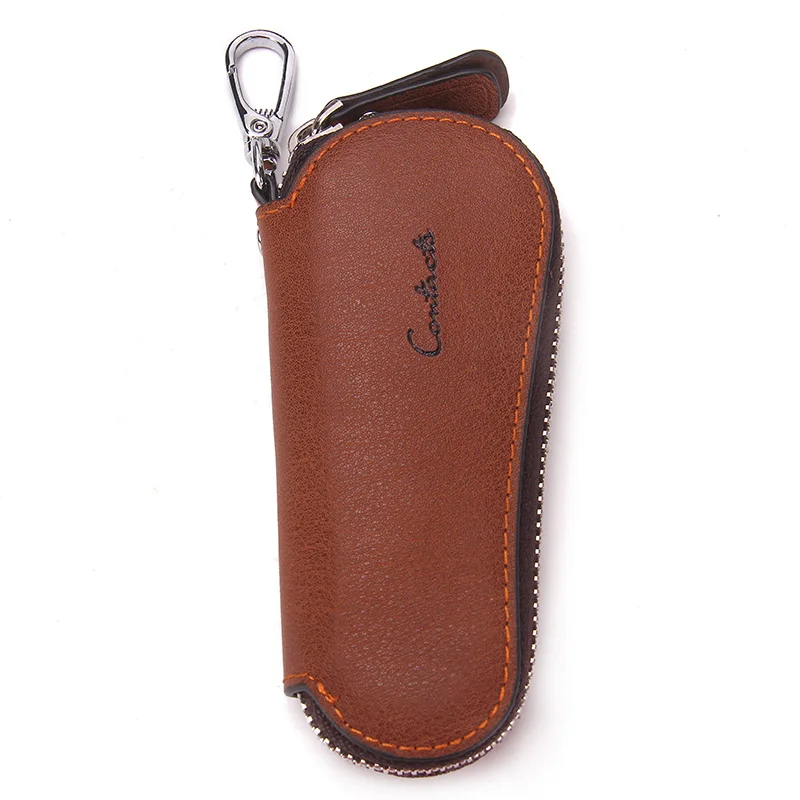 Genuine Leather Purse Zipper Key Wallets For Men Solid Holder Male Car s Pounch Men's Cowhide Casual Case