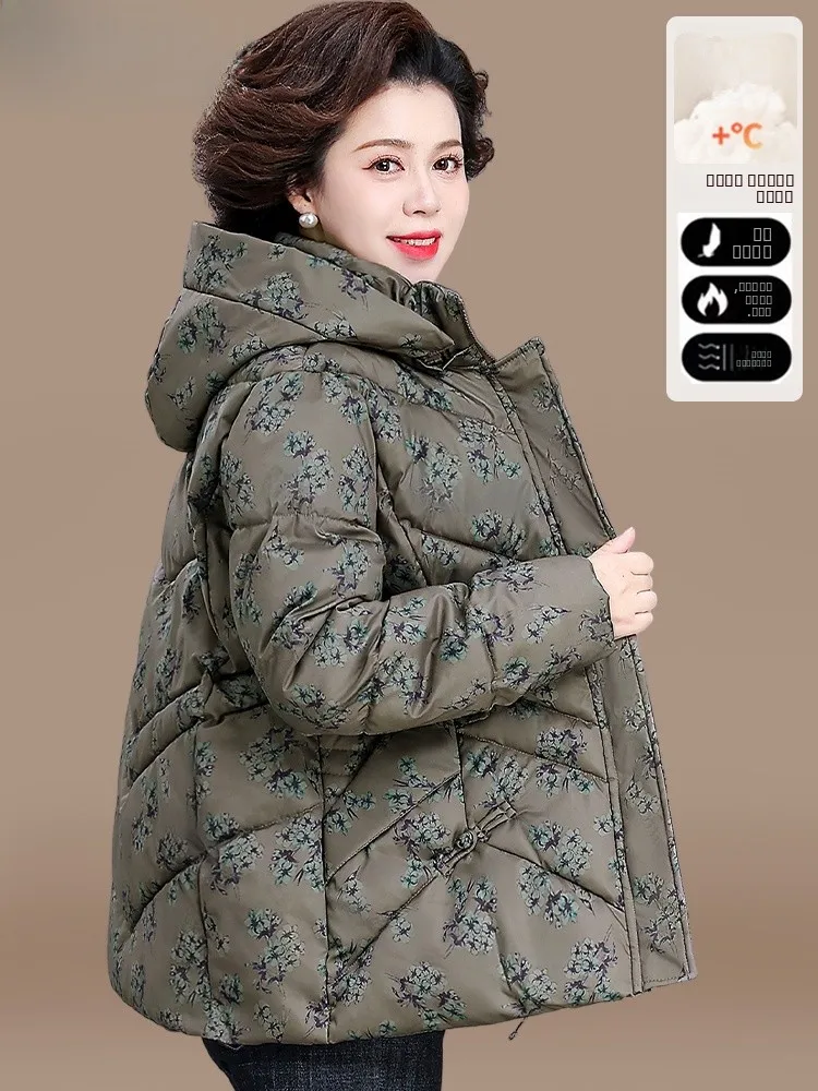 

Новая китайская теплая хлопковая куртка-кардиган свободного кроя для женщин среднего возраста и пожилых женщин, модная и стильная.