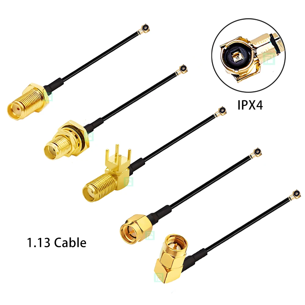1Pcs IPX4 to SMA Female Male Connector 1.13 Cable WiFi Antenna Extension Cable IPX4 coaxial Cable