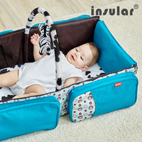 Multifunction Waterproof Portable Travel Bed Baby Cribs Changing Diapers Foldable Mummy Shoulder Bag Large Capacity Nappy Bags