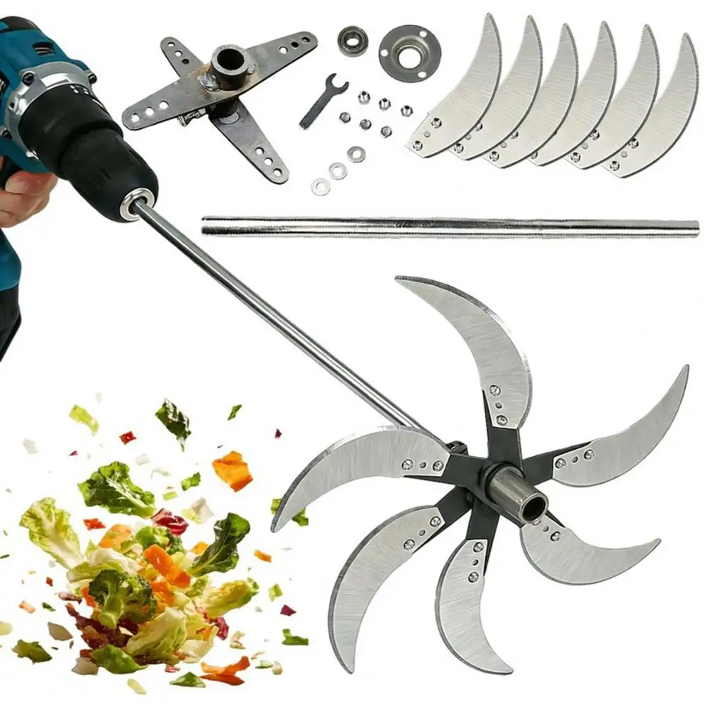 Adjustable Diameter Grass Shredder Blade-High Carbon Stainless Steel Replacement for Livestock Feed Vegetable Chopping