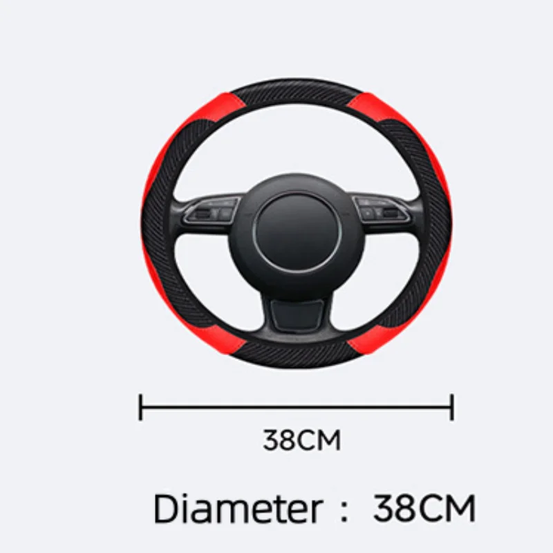 Universal Auto Lenkrad Abdeckung Carbon Faser Leder Geprägte Auto Griff Abdeckung Geeignet Für Auto Lenkräder Männer Frauen