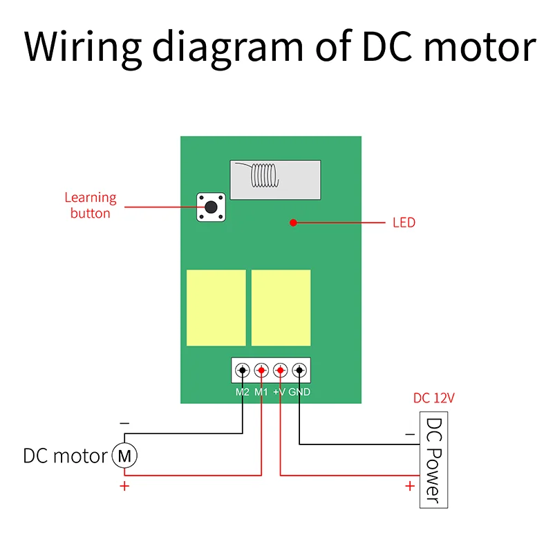 433MHz Universal Wireless Remote Control Switch DC 12V 2CH RF Relay Receiver Module and 500m Transmitter For Electric Motor