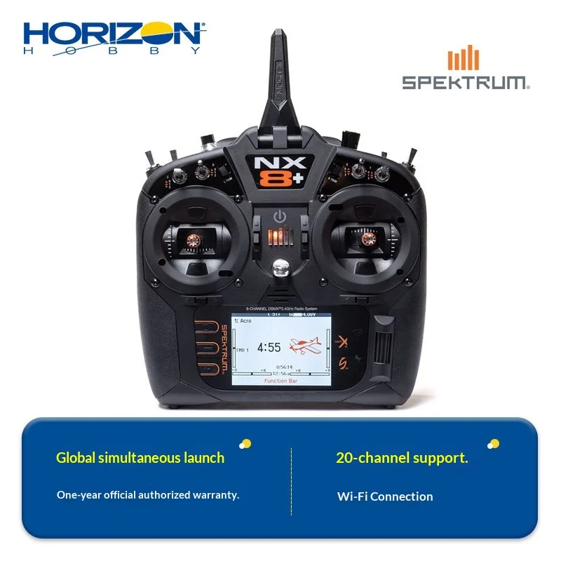 Horizon Hobby Spektrum RC Transmitter NX8+ 20 Channel Dsmx With Wi Fi Connection For Fixed Wing Airplane RC Model