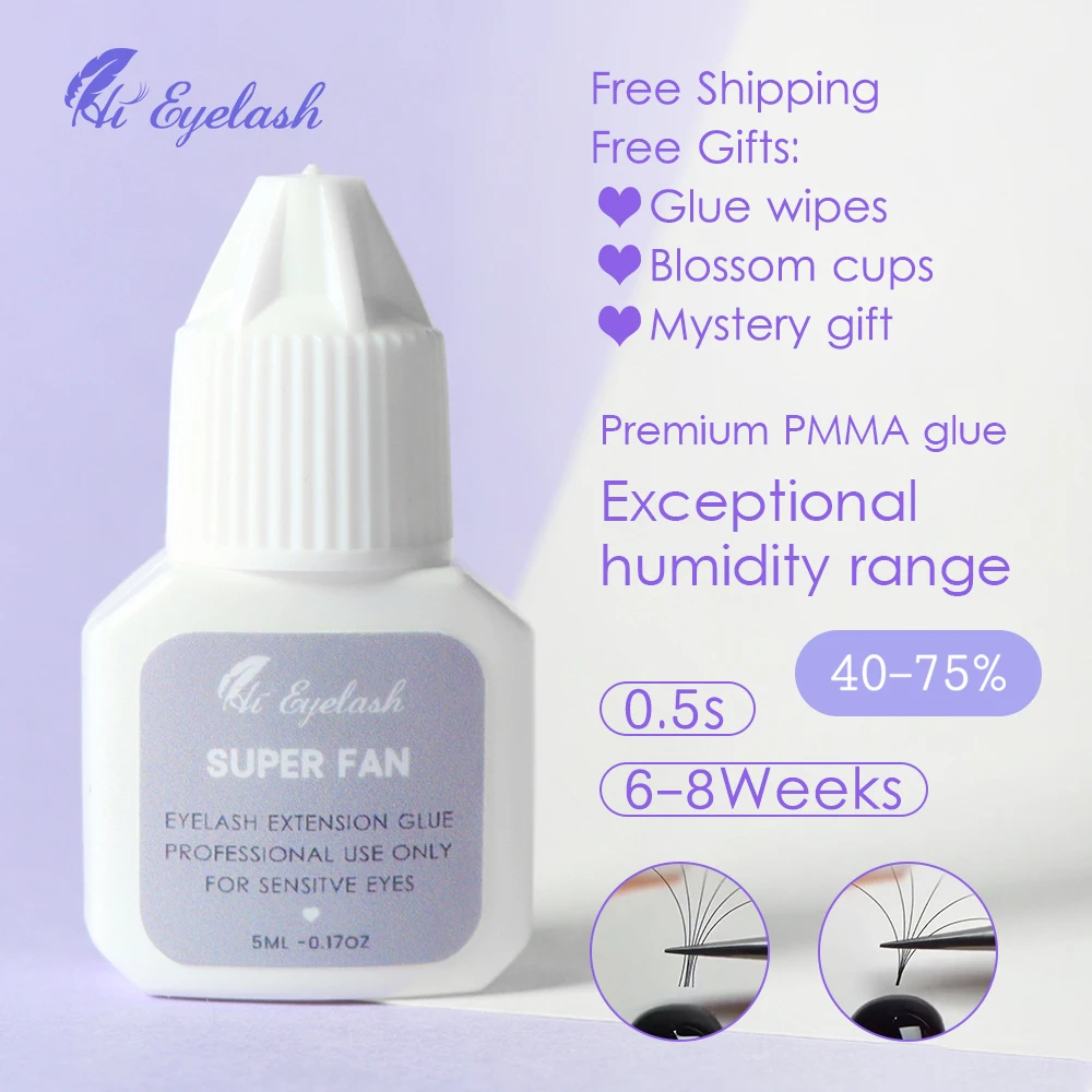 50pcs Free Shipping 5ml Eyelash Extension Glue 1s Fast Drying Waterproof False Eyelashes Adhesive Glue Long Last Private Label