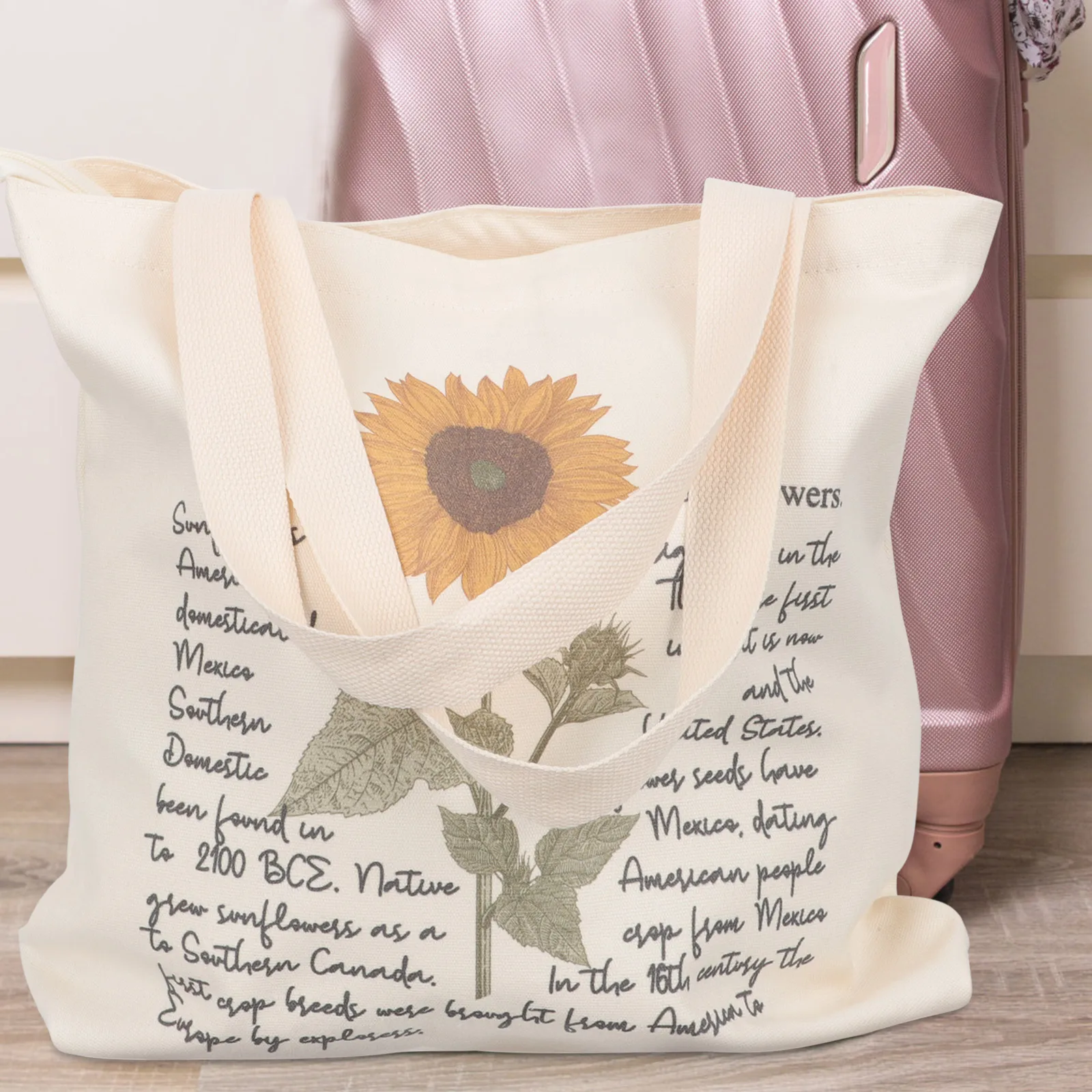 

Floral Tote Canvas Large Capacity Canvas Tote Bag For Women Women Grocery Shopping Reusable Fashionable Cute Bags Storage Home