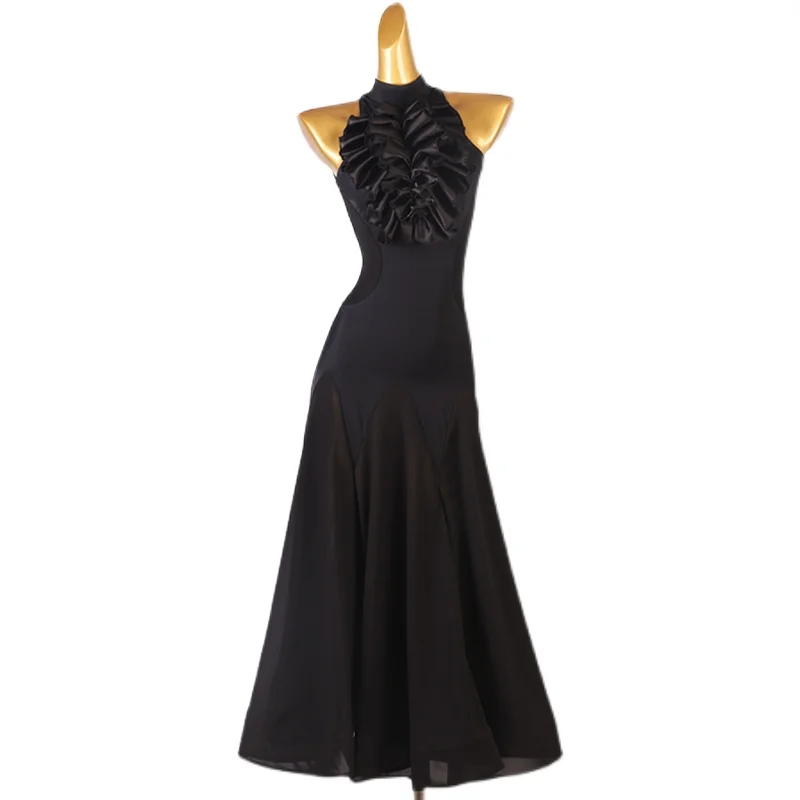 

Платье для современного танца без рукавов, новый стиль, высококачественное платье для бальных танцев для вальса, соревнований по социальным танцам MQ311