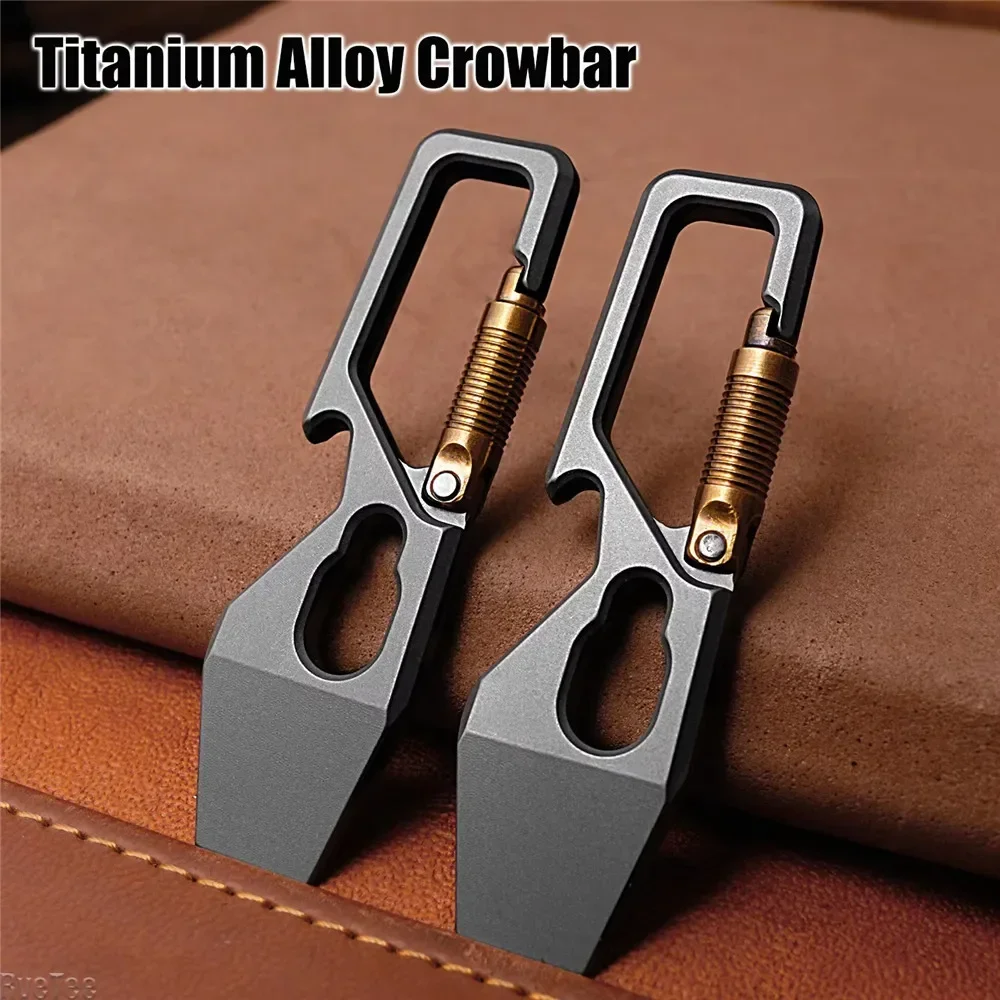 

EDC портативная открывалка для бутылок гаджет 6 см 5-1 многофункциональный брелок монтировка лоб из титанового сплава