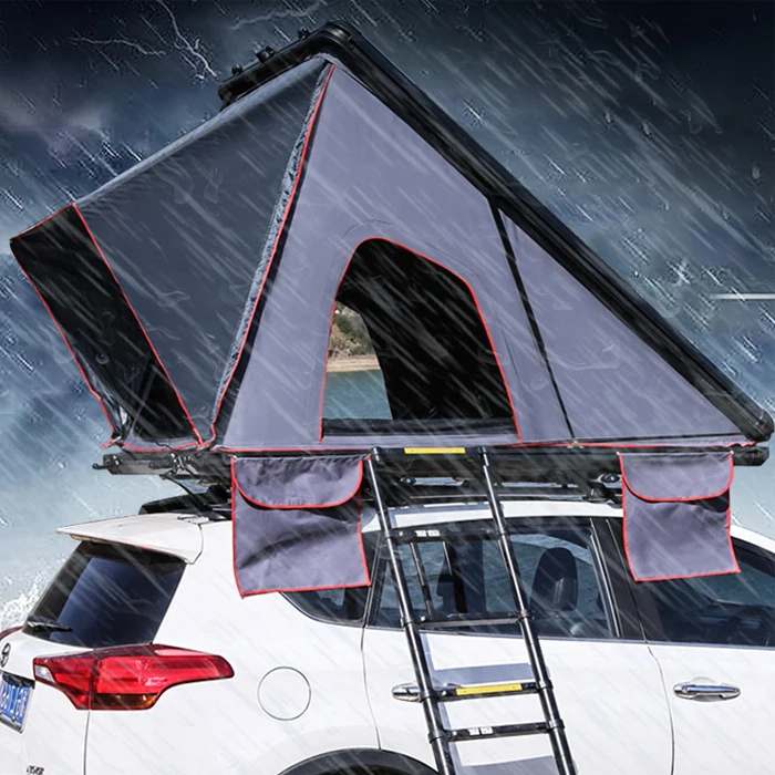 

Hot Selling Wholesale Outdoor Tent High Quality Aluminum Triangle Car Roof Hard Shell Automatic Camping