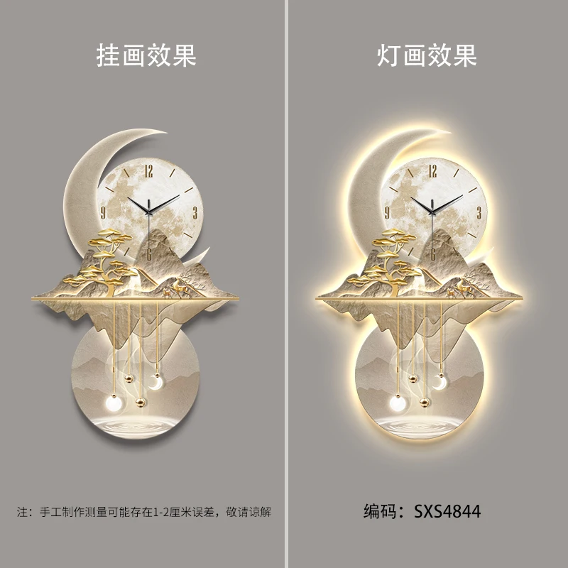 Esthetische minimalistische woonkamer LED-wandklok Luxe restaurant digitale klok Gang wandlamp Mute Hang Clock Home Decor