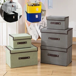 1PC Foldable Storage Box Portable Storage Basket Non-woven Storage Box Clothes Toy Storage Organiser with Lid Storage Box