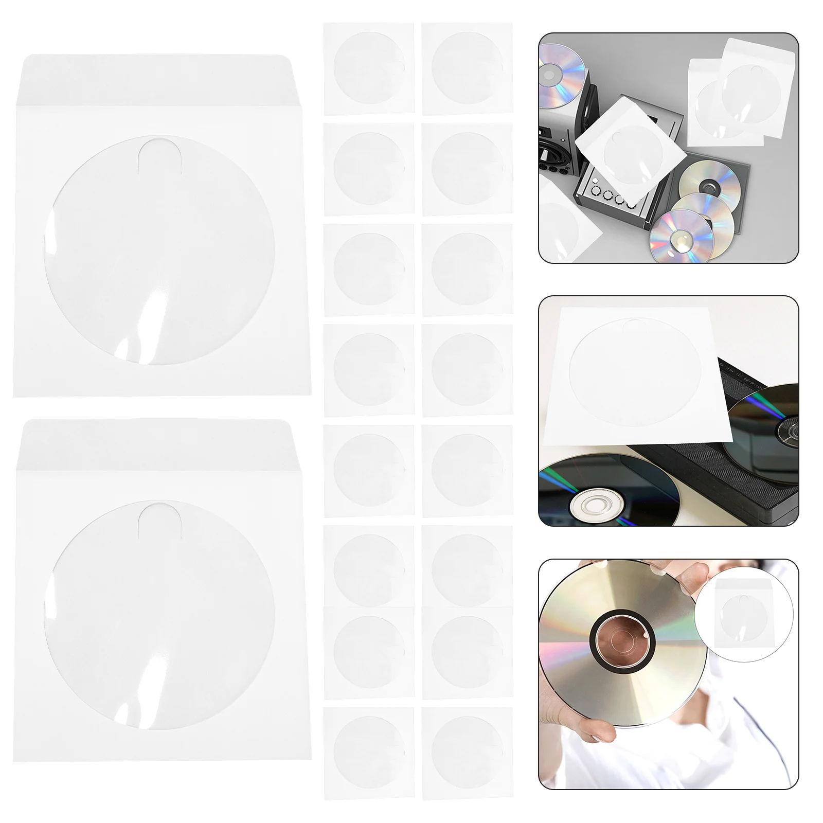 

100Pcs Cd Dvd Paper Storage Covers Sturdy Sleeves Protect Discs for Office Home School Business Organizer Cd Sleeves