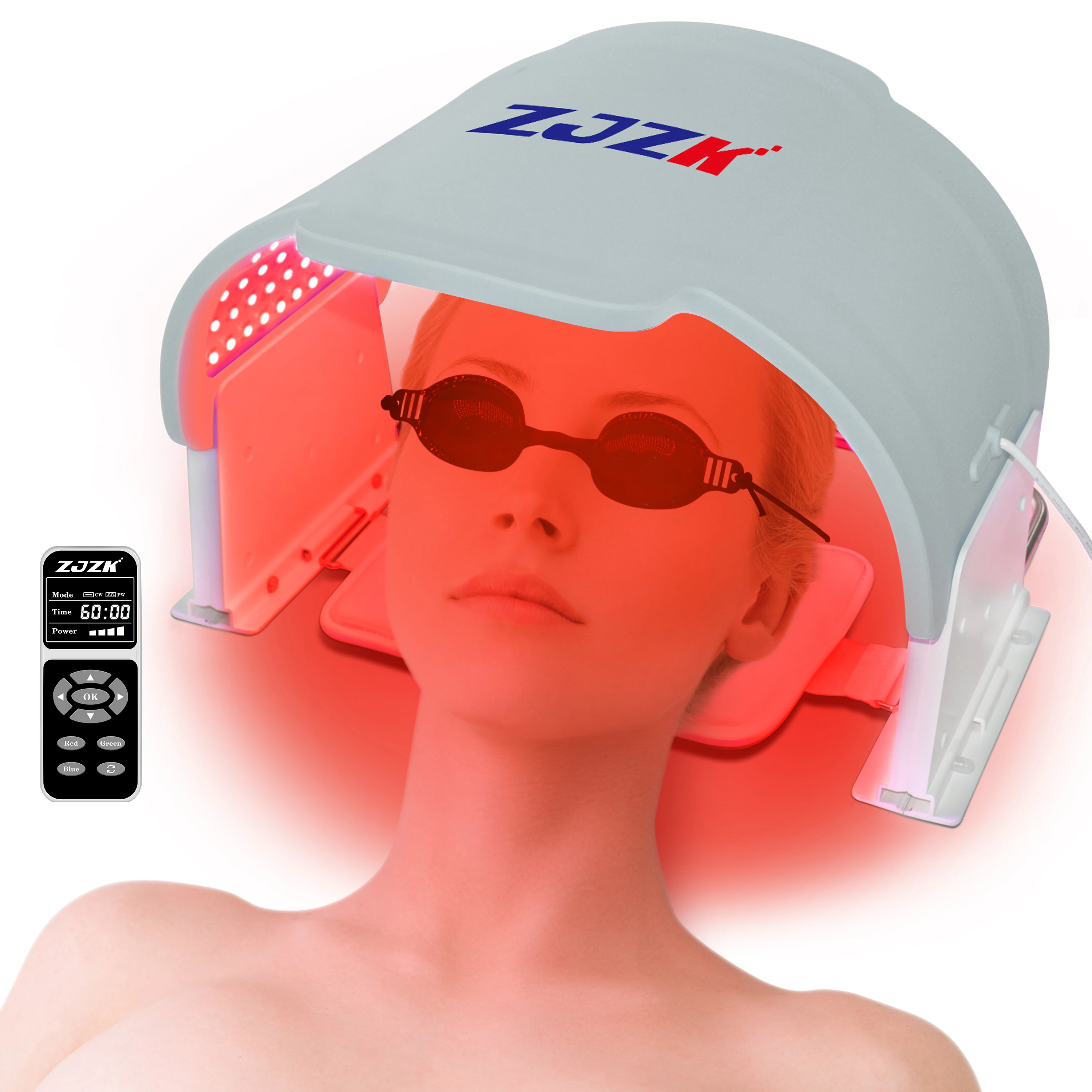 ZJZK Light Therapy Face Beauty 660nm Facial Mask 850nmx330chips+940nmx330chips Best Led Light For Face Promote Metabolism