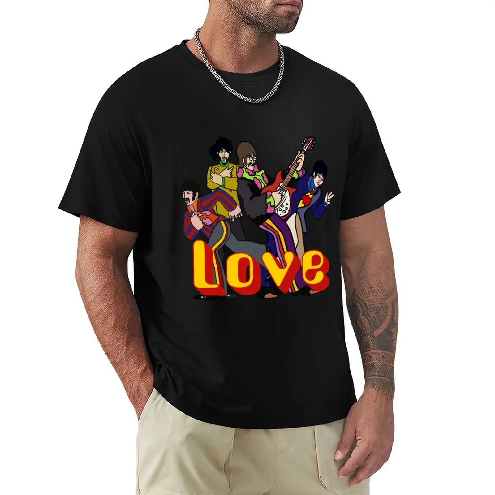 Vintage Fab Sixties Cartoon Pepper Love Band T-Shirt t shirt man casual T-Shirt