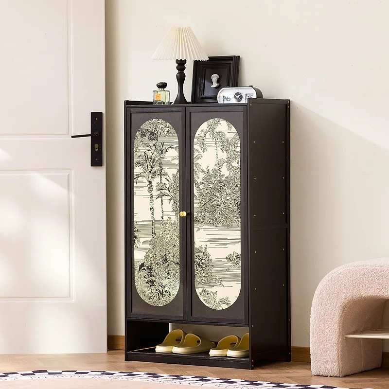 #Household bamboo shoe cabinet, vintage-style rattan breathable shoe rack, entryway cabinet for the living room, storage cabinet