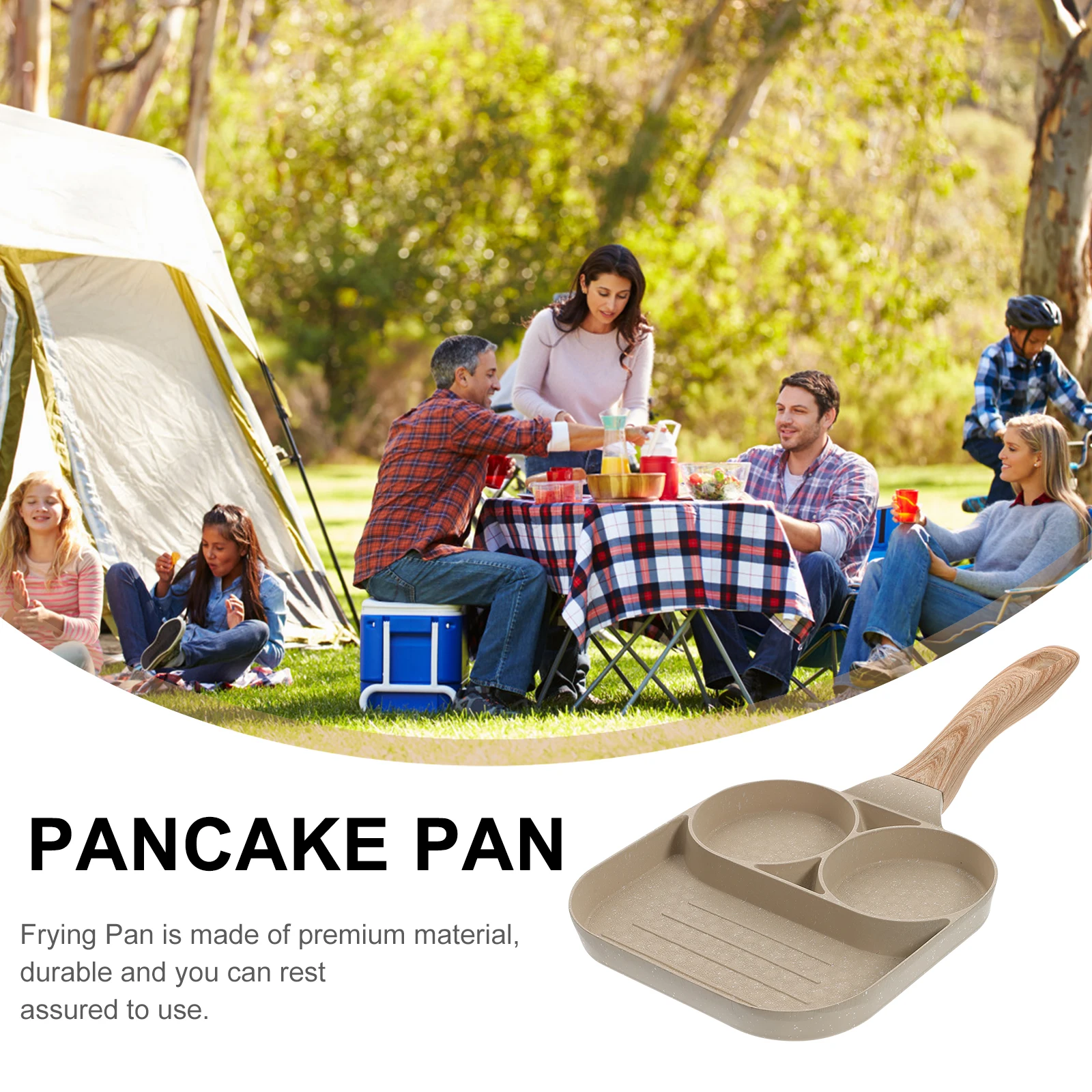 

Griddle Pan Nonstick Camping Frying Cooking Pans Multifunctional Egg Kitchenware Easy Iron Plastic