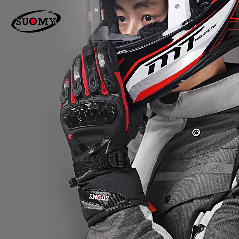SUOMY Motorcycle Gloves Men Waterproof Windproof Winter Warm Moto Biker Gloves Motorbike Riding Touch Screen Gant Moto Guantes