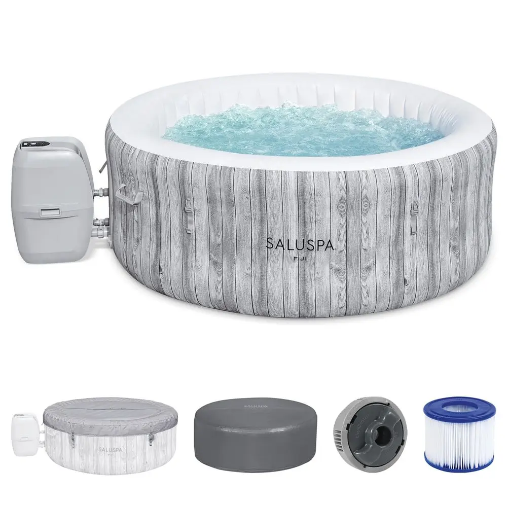 

SaluSpa Fiji 2 to 4 Person Inflatable Hot Tub, Round EnergyEfficient Portable Outdoor Spa with 120 AirJets, 71 x 26