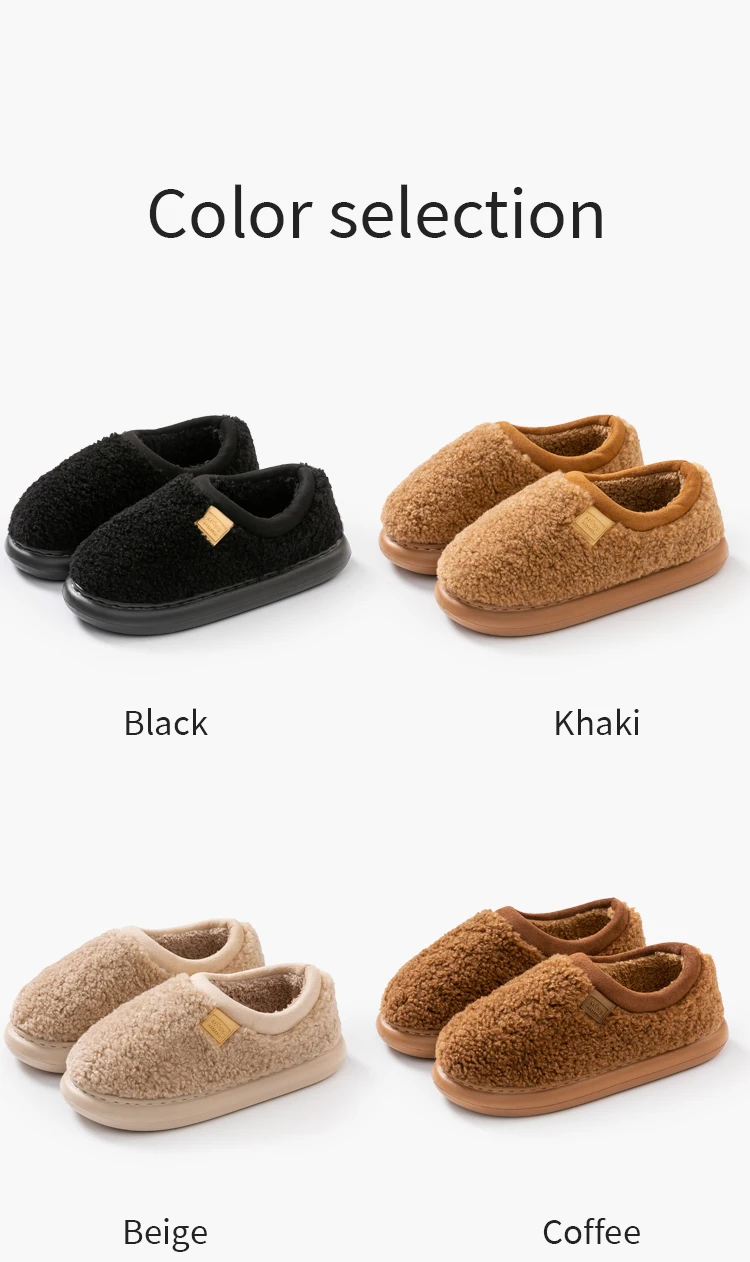 Plüsch-Hausschuhe für Herren, Winter-Hausschuhe für den Innen- und Außenbereich, verdickte weiche Sohle, gemütliche, mit Fleece gefütterte Bootie-Slides für den Heimkomfort – Detail 8