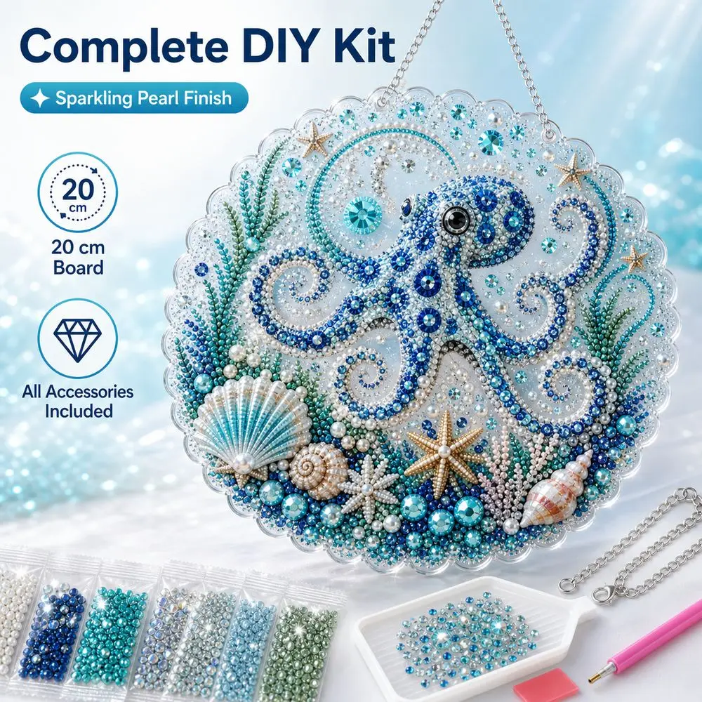 Ocean Pearl Art Pearl Art DIY Kit Sparkling Finish Complete Craft Set Diamond DIY Hanging Ornament Kit Rhinestone Art Kit