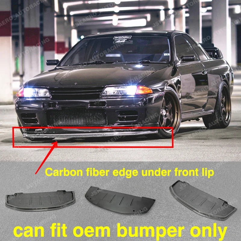 

For Nissan Skyline R32 GTR Front Bumper Lip (Fit OE Bumper) Carbon Fiber Edge