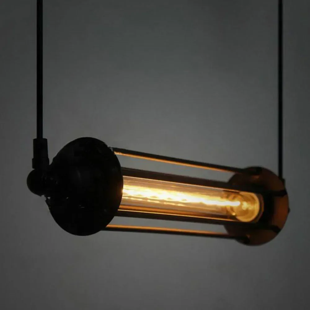 

AC100-240V 44 см Ретро люстры Эдисона Подвесные светильникиКреативный деревенский ресторанный проход Бар панк Alcatraz luminarias освещение