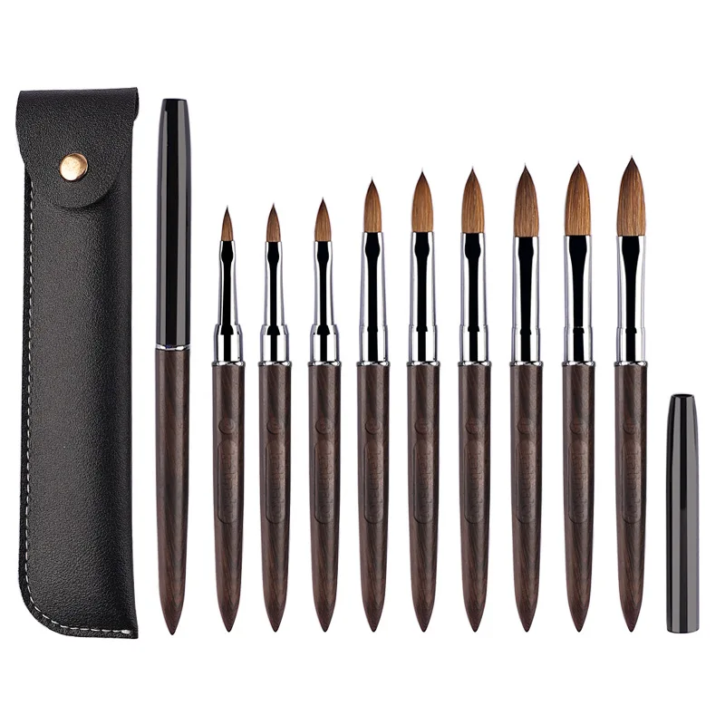 1本 コリンスキー毛 ネイルアートブラシ アクリル UVジェル カービングペンブラシ 液体パウダー DIY ネイルペイント 描画ツール サイズ2-18