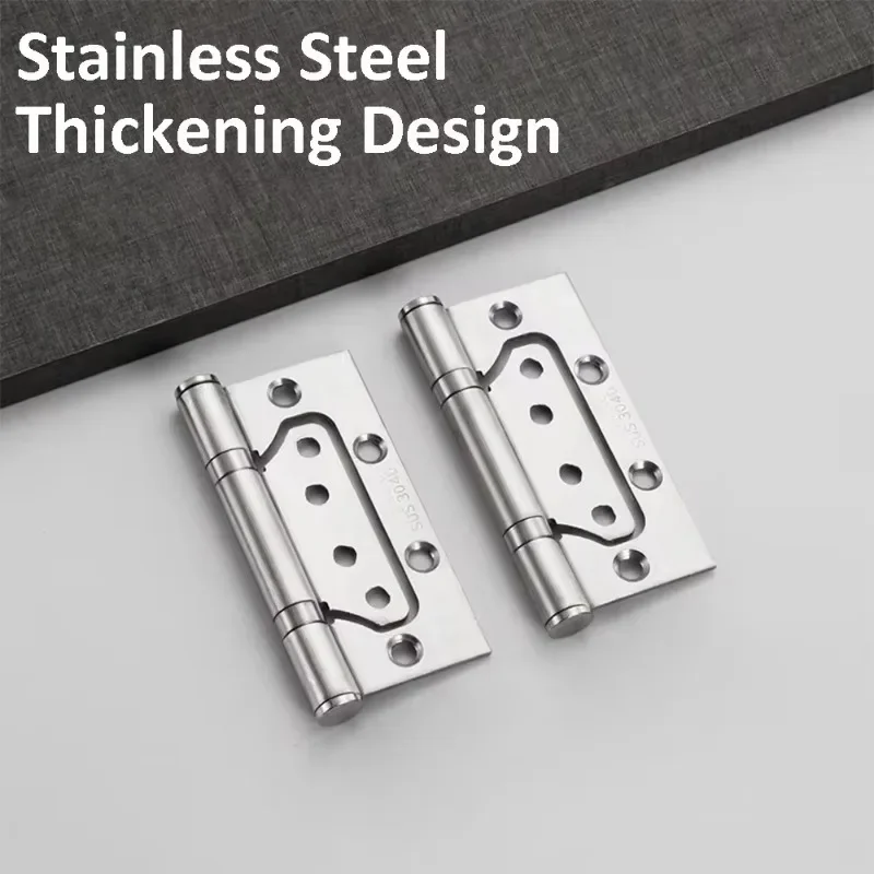 Stainless Steel Hinges for Bedroom Bathroom Wooden Doors - Available in 4 Inches or 5 Inches - Durable Slotted Free Hinges