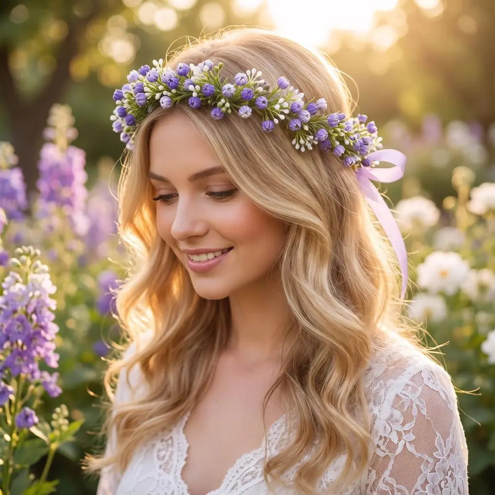 Fashion Simulated Flower Floral Headband Boho Style Garland Flower Crown Korean Style Hairband Bridal Wreaths Girl