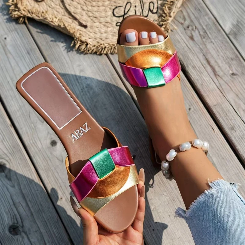 Neue Sommer-Designer-Damenpantoffeln in Unifarben, Modische Damenschuhe, Frauenpantoffeln