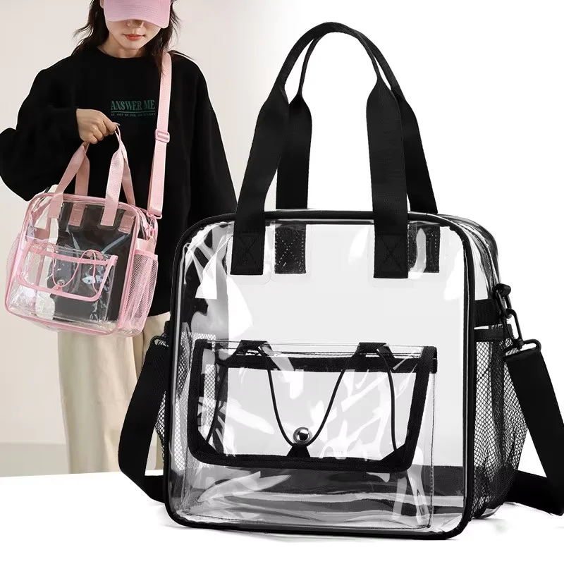 PVC Transparent Swimming Bag Beach Shoulder Crossbody Bag Large Summer Clear Waterproof Fitness Pool Yoga Handbag Sports Tote