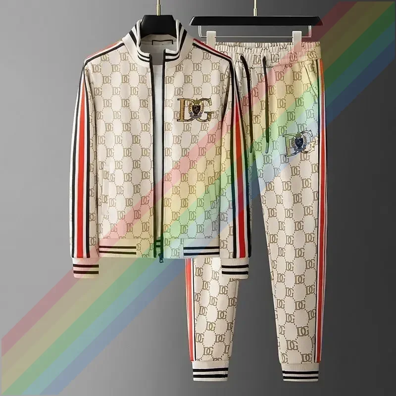 Suit Spring and Autumn Sweater Trend Stand-Up Jacket Casual Men's Sports Fashion Long Sleeve New Trousers Men's Clothing