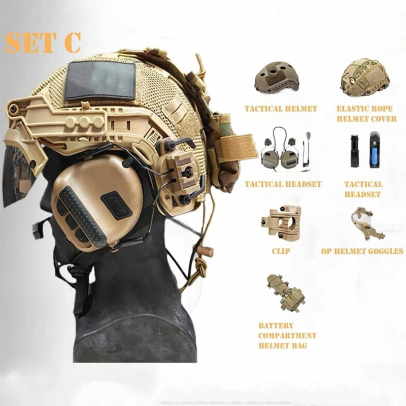 Airsoft الألوان مجموعة خوذة كاملة Cp التمويه خوذة تكتيكية Cod19 شبح تأثيري-الألعاب تأثيري والعتاد العسكرية مروحة تأثيري