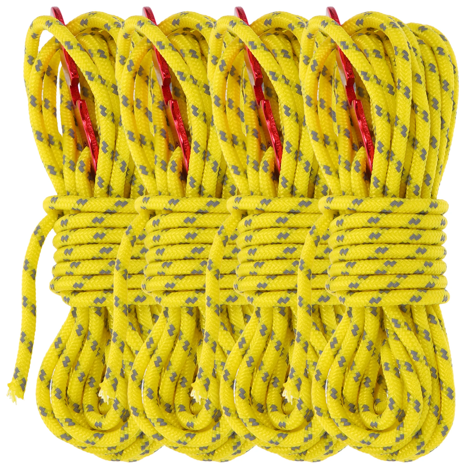 

4 Pcs Reflective Wind Rope Buckle Tent Cord Multifunction Bungee Yellow Guy Line