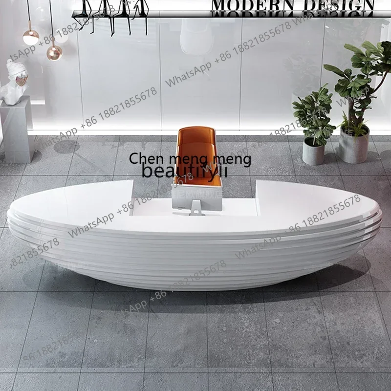 Paint company, reception consultation desk, welcome desk, beauty salon, cashier, simple and modern counter