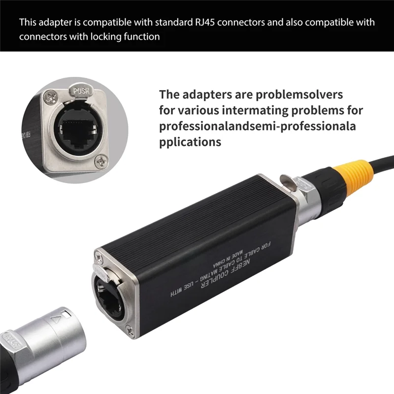 B50B-RJ45 Coupler Female To Female Twist Lock Adapter With Lock And Shield Speaker Plug Jack For Amplifier, Mixing Device