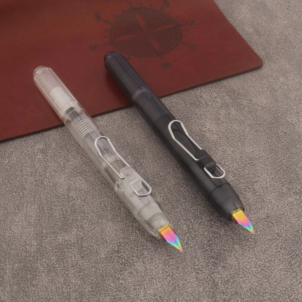 1pc press Fountain Pen plastic transparent Office School Supplies Writing Ink Pens