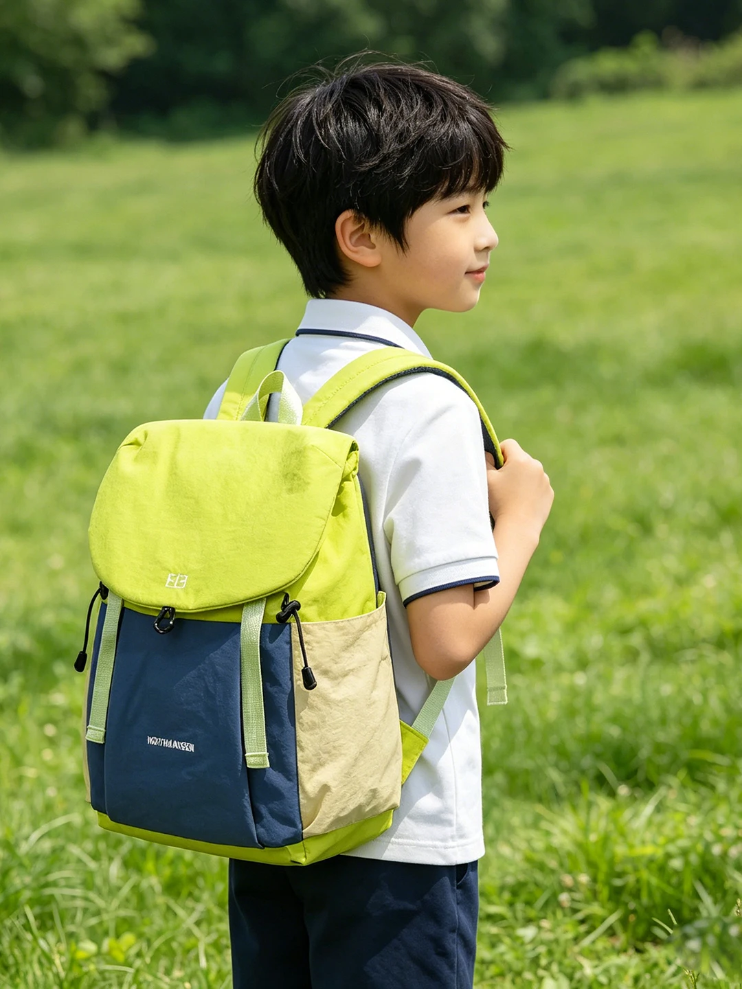 子供用屋外軽量バックパック-大容量-耐久性のあるナイロン製-小学生用旅行バッグ-水筒ホルダー付き