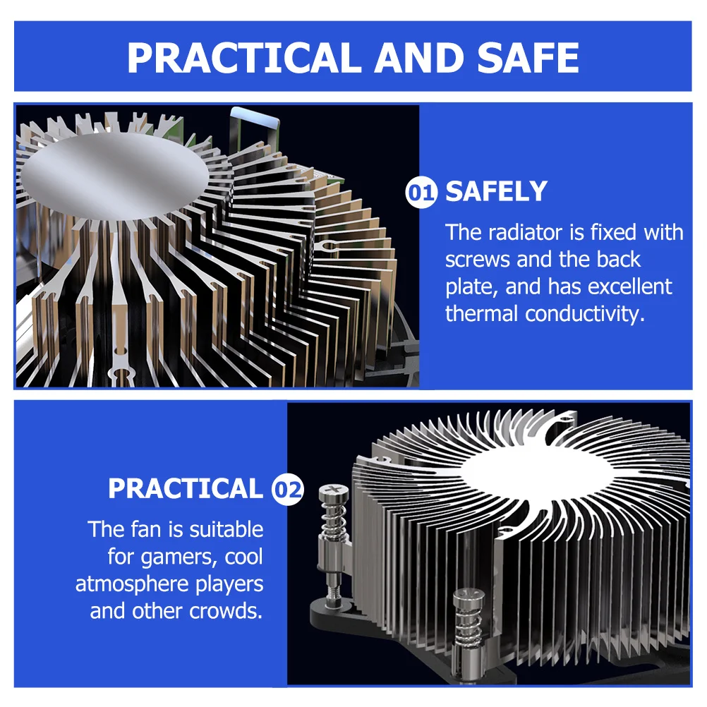 Cooling Fan Electric Heat Sink CPU Air Cooler Radiator Computer Low Profile Accessories