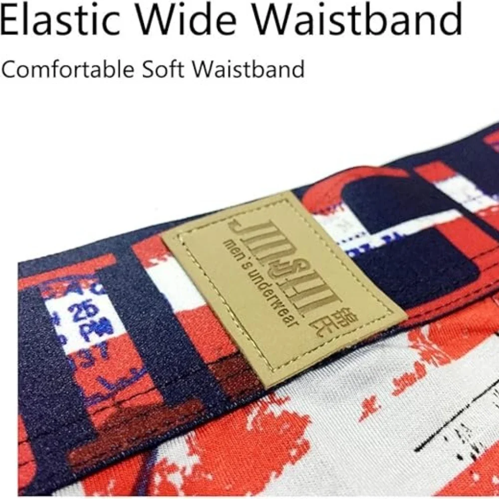 Jinshi Men's Long Boxer Briefs Comfort Breathable Soft Bamboo Underpants Boxer Shorts for Men