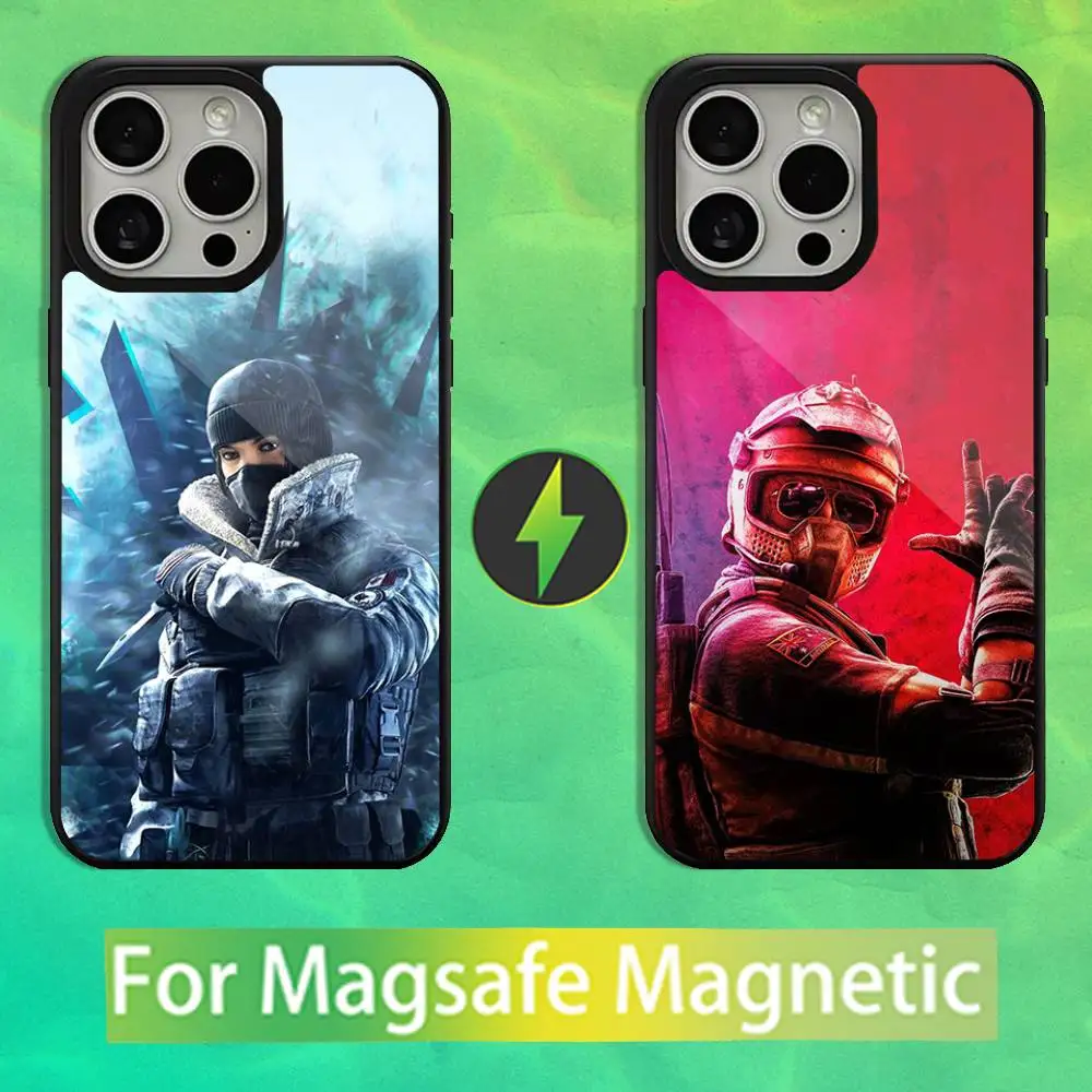 

R-Rainbows Six-Siege Game Phone Case For iPhone 16,15,14,13,12,11,Pro,Max,Plus,Mini,Magsafe,Magnetic Wireless Charging Case