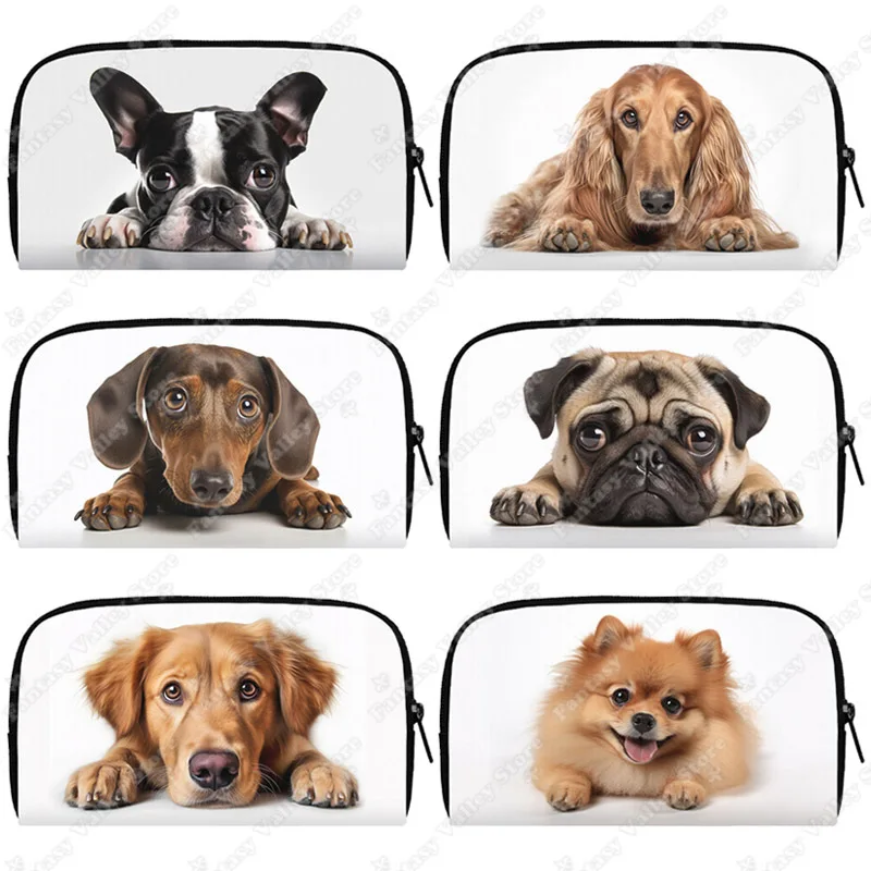 Cartera larga con estampado de perro inclinado, bolsa de dinero con cabeza de Chihuahua, Bulldog, Beagle, monedero divertido, bolsas de almacenamiento para tarjetas de crédito