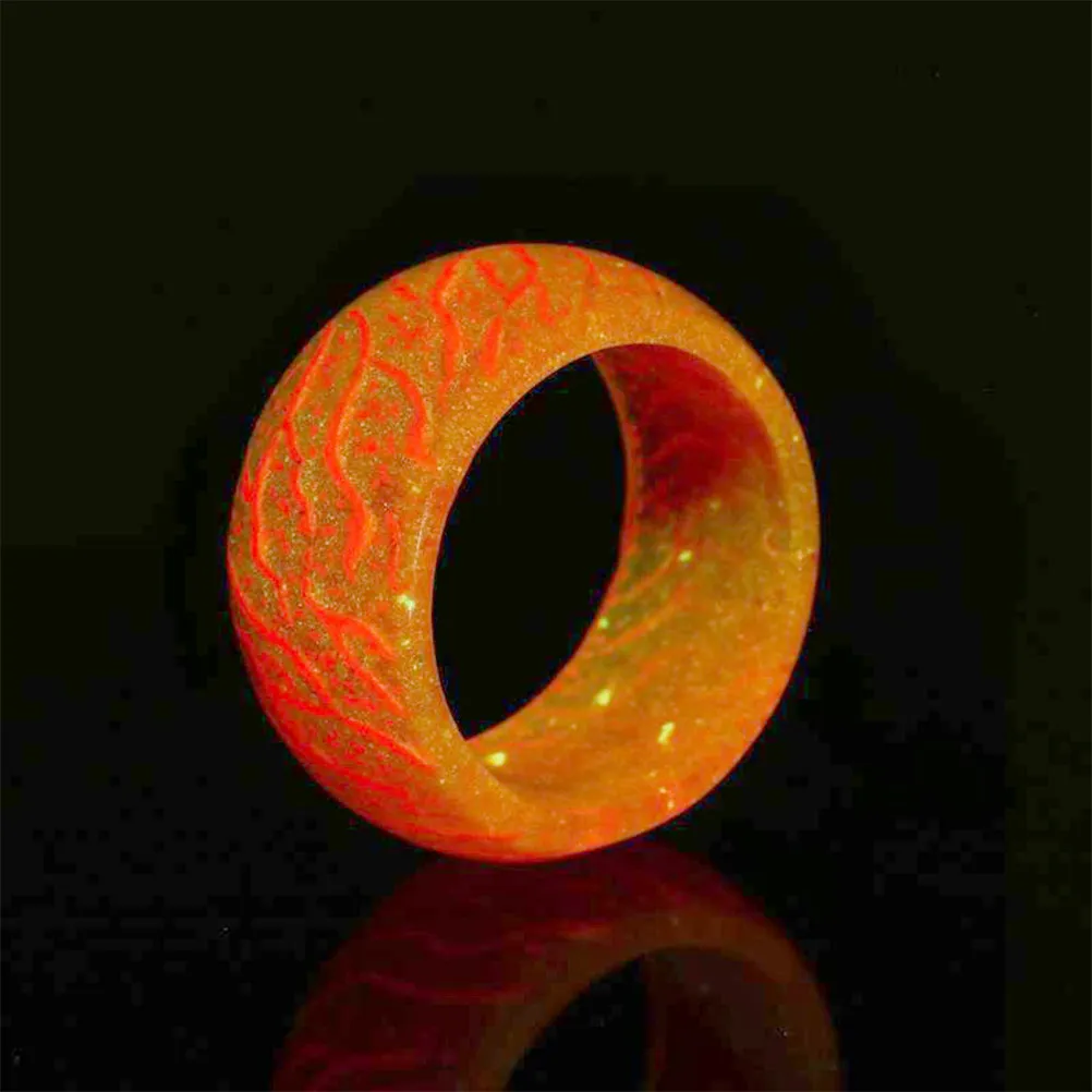 

Night Lights Ring Orange 7 Durable Resin Material Lightweight Funny Crack Decoration Comfortable Skin Touch Gift for Lover