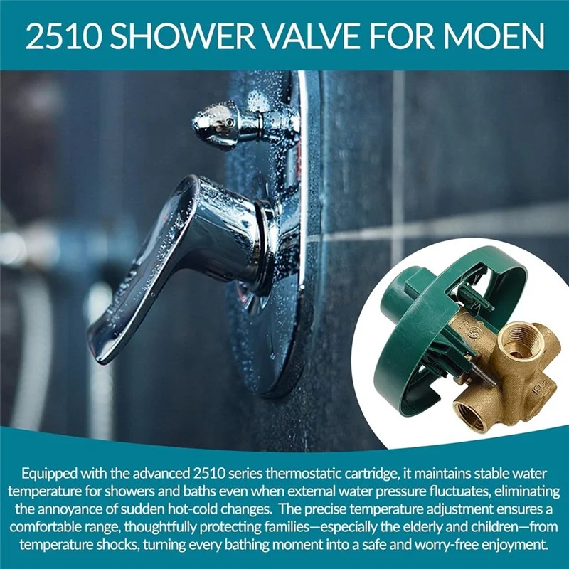 

ABZV-для Moen 2510-1/2 дюйма, сменный душевой клапан с IPS-соединением, латунная модель сбалансированного давлением 2510