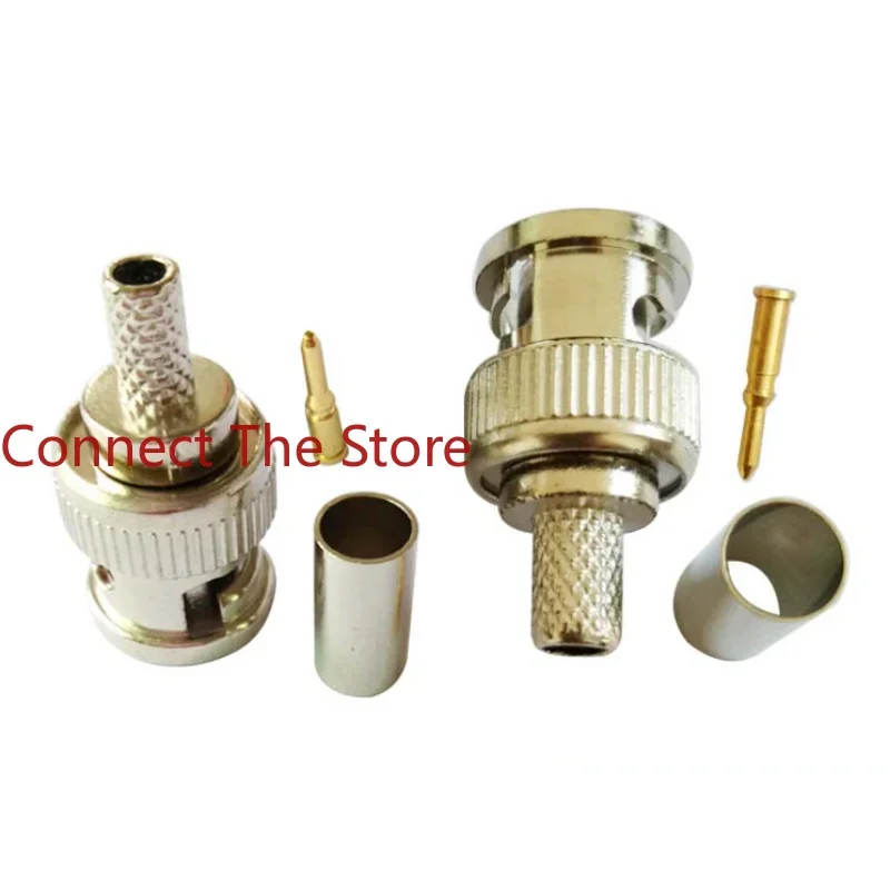 3PCS All Copper BNC Male Three-piece Crimping    RG59 Q975-4 Monitoring Video Connector