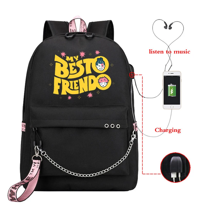 

Jujutsu Kaisen My Besto Friendo Todo Aoi Novelty Anime School Bags Women Student Usb Backpack Lady SchoolBag Anime Backpack