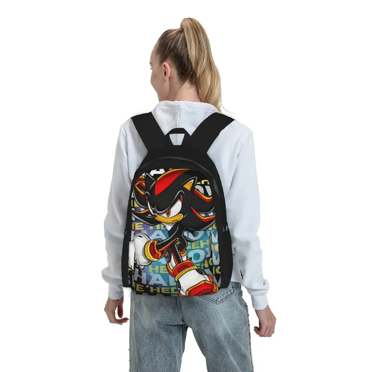 

Shadow The Hedgehog Sonic Poster Backpack Student BookBag Children School Bag Computer Shoulder Bags for Men Women