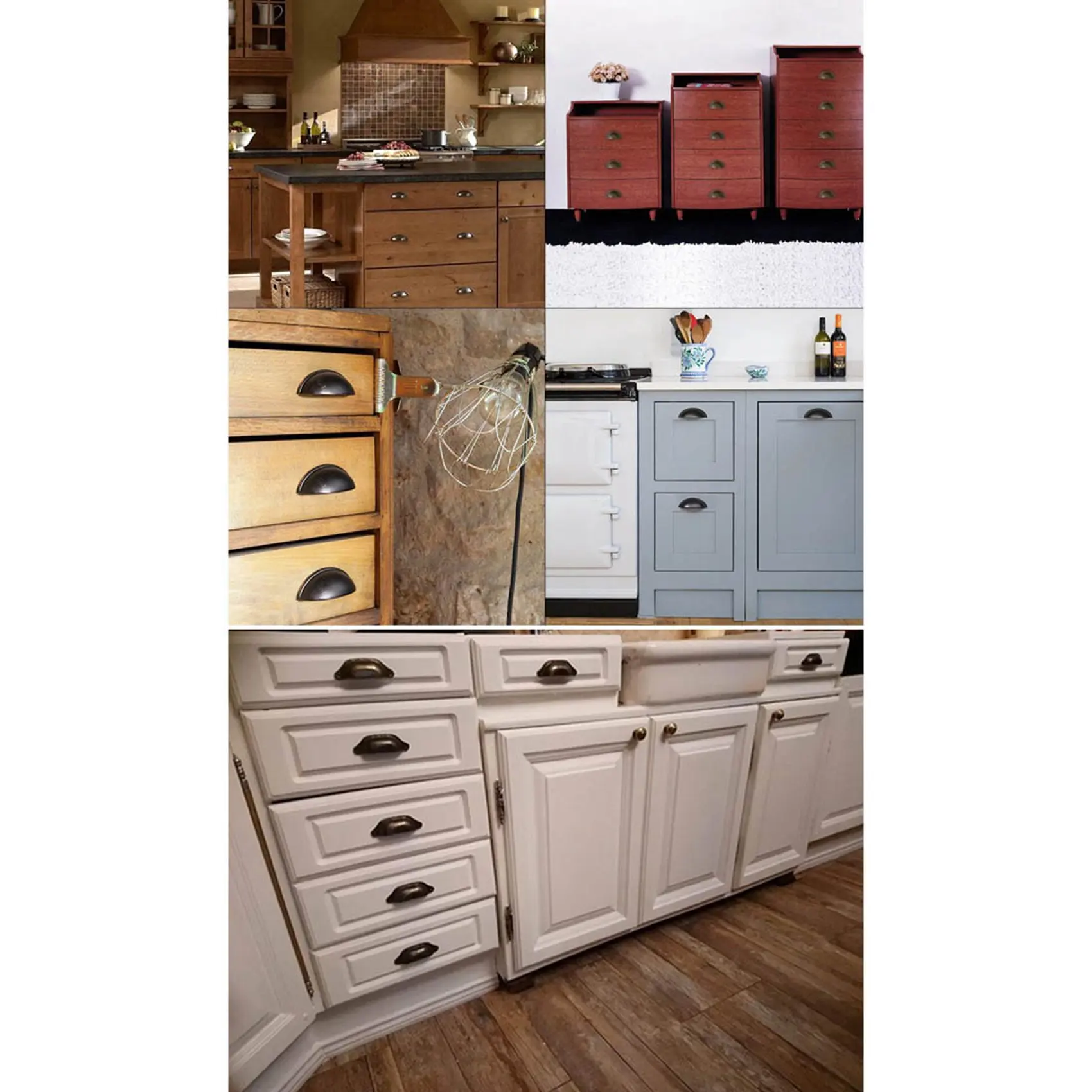 

30 Pcs Antique Handle Drawer Handle Cabinet Handle, 10 Pcs Gold Tone & 20 Pcs Bronze-AS97